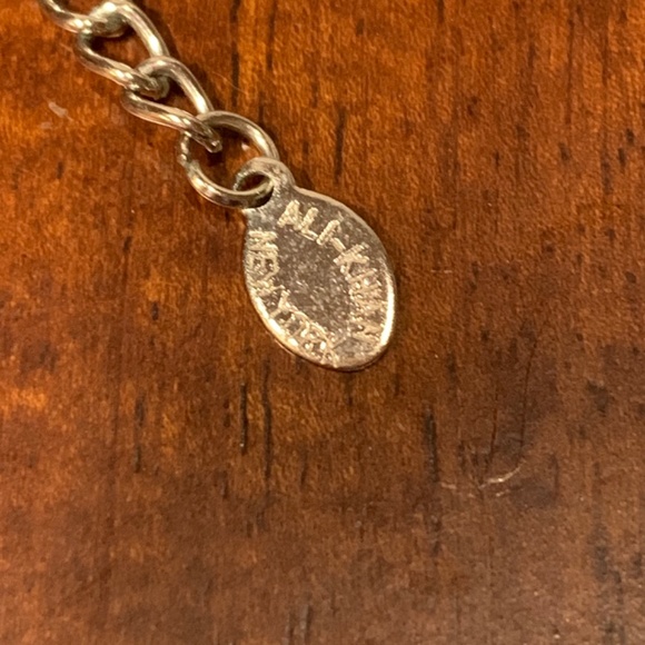 Vintage Iridescent Beaded Silver Crown Tassel Necklace. 18”-21” - Picture 5 of 7